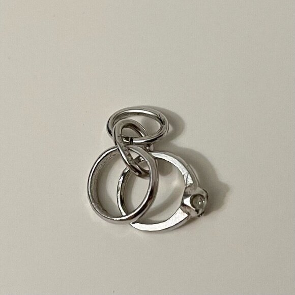 Vintage Sterling Wedding Ring and Band Mini Charm - Picture 12 of 15